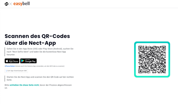 Anleitung zur Nutzung der Nect-App mit QR-Code zum Scannen für die Identifizierung