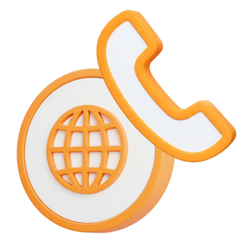 Easybell Icon: Internet Telefonie in 3D und orange